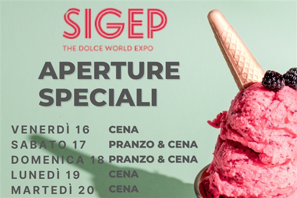 SIGEP 2026.... APERTURE SPECIALI